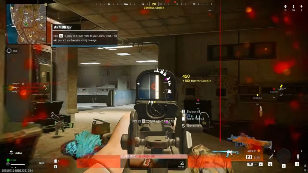 Warzone skeleton ESP and purple player chams in control zone